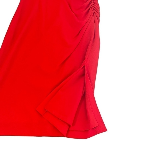 eliza J Red 3/4 Sleeve V-Neck Midi Dress Sz 4 - Picture 7 of 11